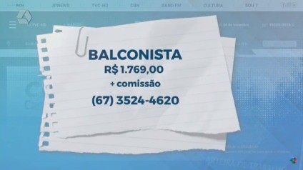 Os salários vão entre R$ 1.150,00 e R$ 1.769,00. - Divulgação/TVC Os salários vão entre R$ 1.150,00 e R$ 1.769,00. - Divulgação/TVC