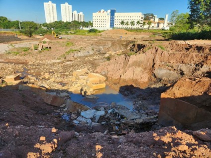 Obras da piscina de contenção de enchentes já têm prejuízos aos cofres públicos - Edir Viégas/CBN-CG