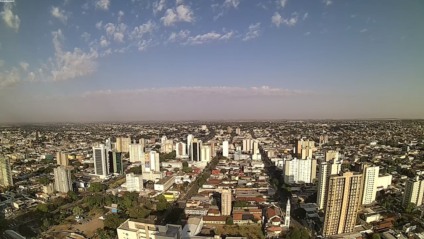 Em Campo Grande, a mínima prevista é de 23°C e a máxima de 34°C. A umidade relativa do ar tem pequena melhora, mas continua a baixo dos níveis saudáveis, 48% - Foto:Reprodução/Clima Ao Vivo