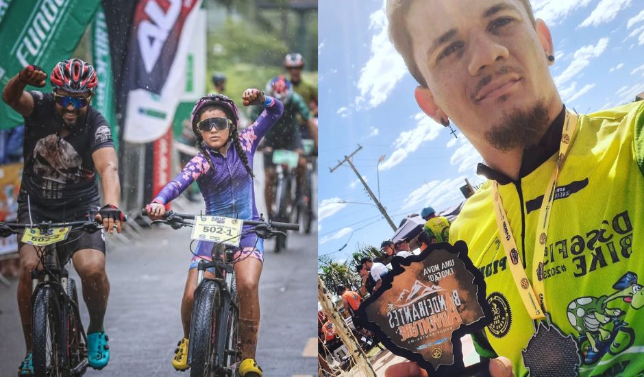 Erike, Manu e Victor são personagens do ciclismo sul-mato-grossense - Foto: Arquivo Pessoal