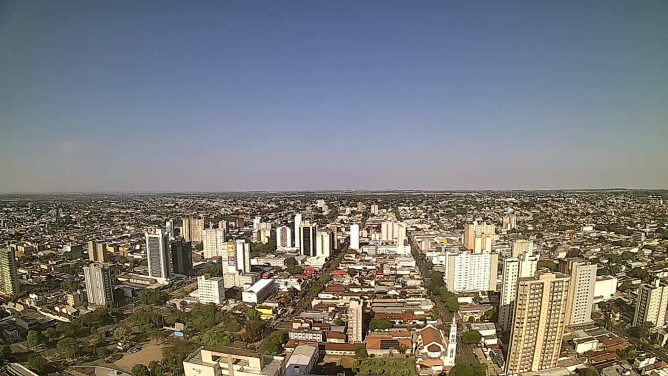 esperam-se baixos valores de umidade relativa do ar, entre 15 e 35% - Foto:Reprodução/Clima Ao Vivo - Campo Grande