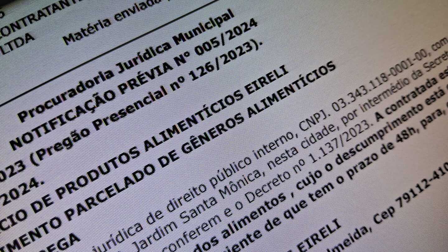 Descumprimento está causando transtorno ao Munícipio, e tem o prazo de 48 horas para apresentar defesa - Talita Matsushita/RCN67