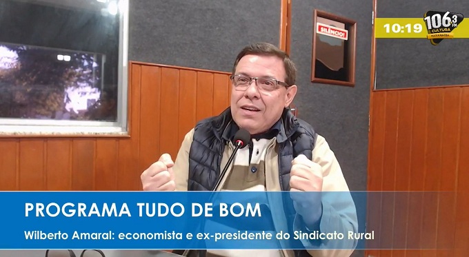 Economista e ex-presidente do Sindicato Rural de Paranaíba, Wilberto Amaral, nos estúdios da Cultura FM - Arquivo