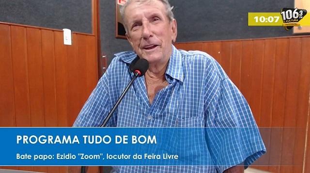 Ezidio Pereira, popular "Zoom", nos estúdios da Cultura FM Paranaíba 106,3MHz - Arquivo/RCN67