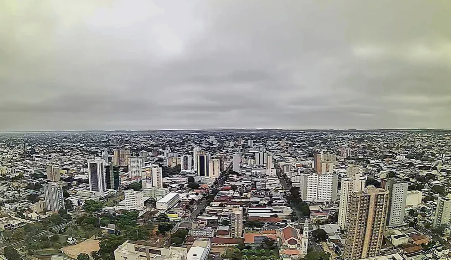 Imagem aérea em Campo Grande na manhã deste sábado (25) - Reprodução/ClimaAoVivo