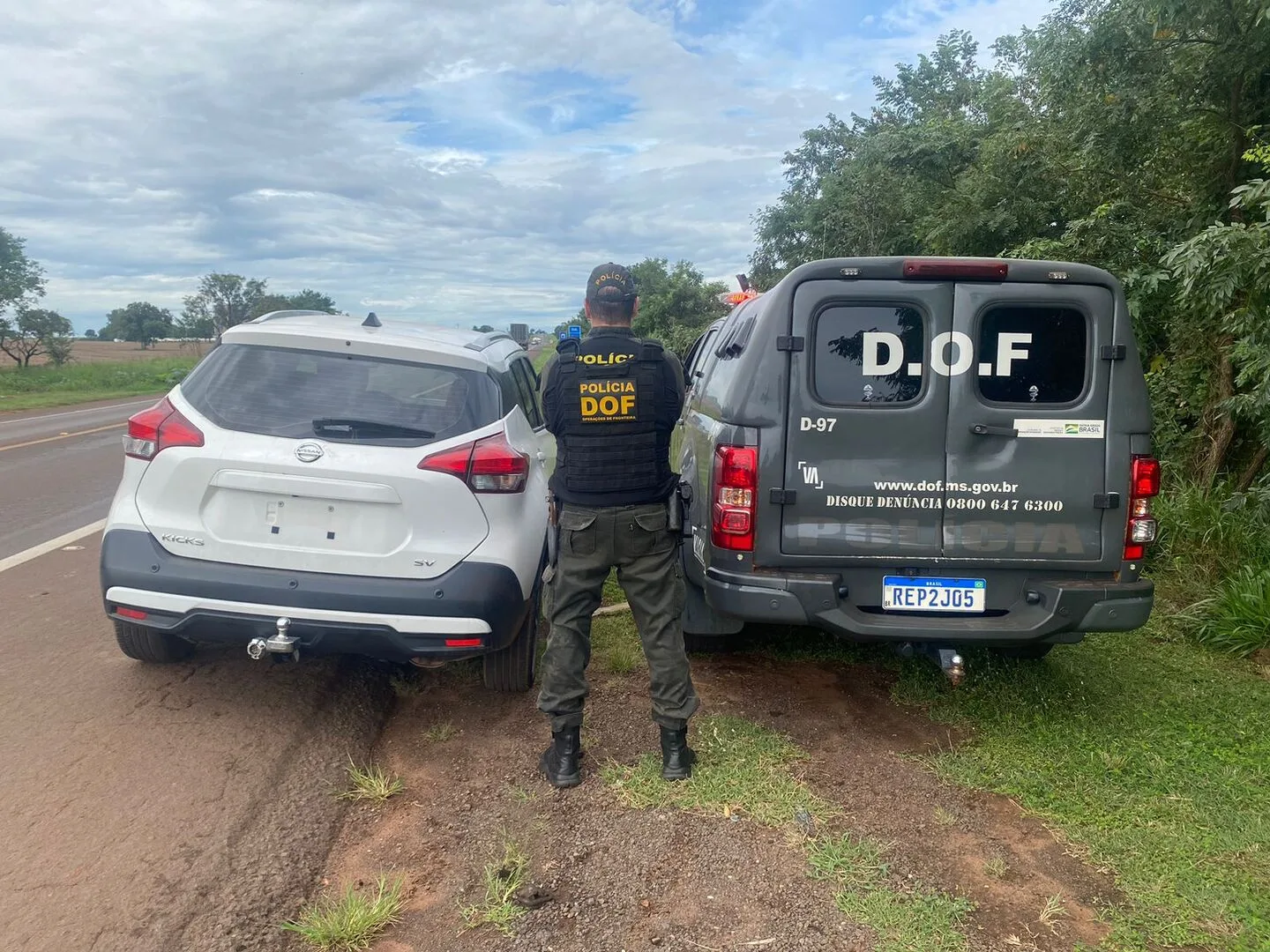 Veículo foi roubado no domingo na capital matogrossense e recuperado na segunda-feira na capital sul-mato-grossense - Foto: Divulgação/DOF