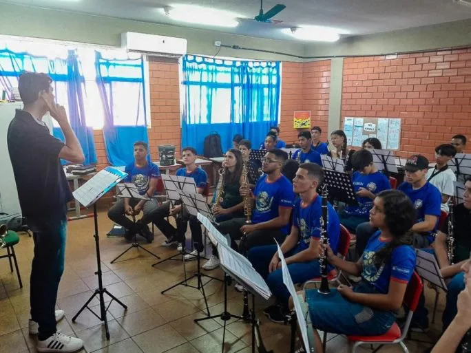 Banda Cristo Redentor participa de Workshop objetivo de melhorar as habilidades dos participantes do projeto musical da cidade. - Foto: Divulgação