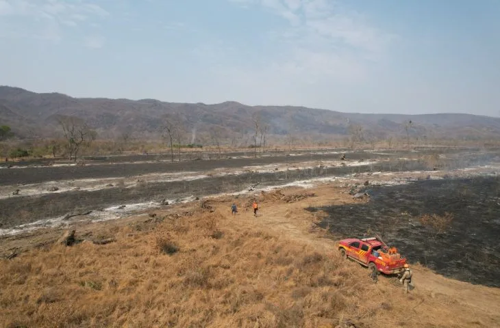 Ações de combate estão concentradas em sete grandes focos de incêndio - Foto: Reprodução/ Governo de MS