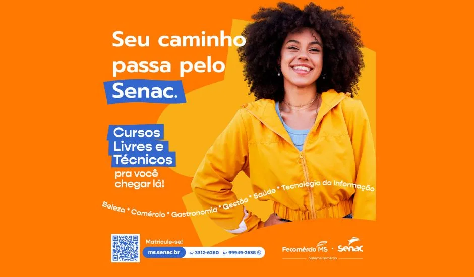 Matrículas devem ser feitas através do site oficial do Senac/MS - Foto: Divulgação/ Senac-MS