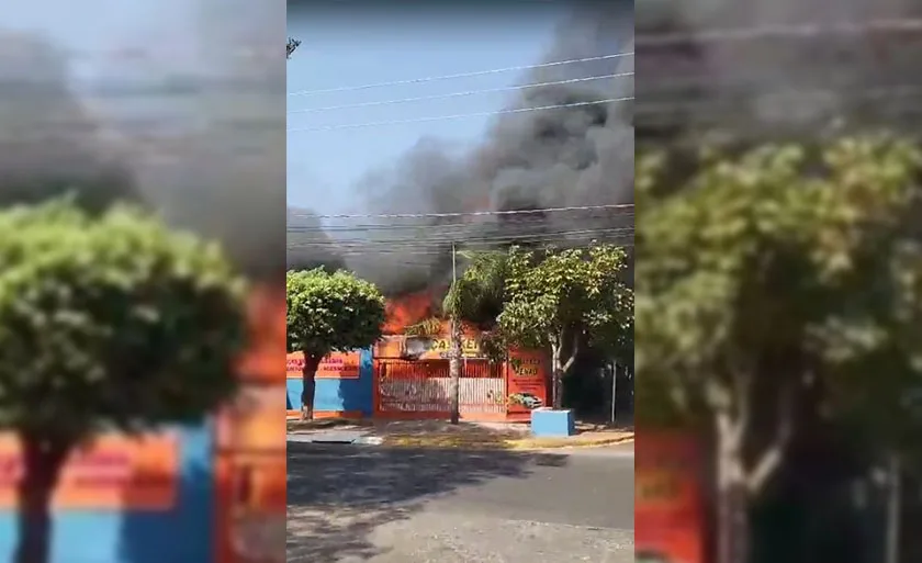 Ocorrência foi registrada na avenida Filinto Muller, no início da tarde desta segunda (5). - Foto: Reprodução/Redes sociais