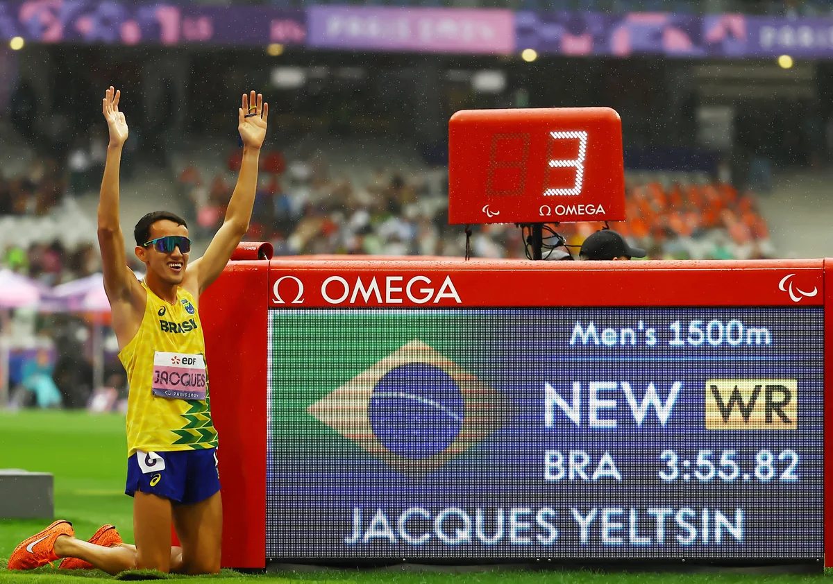 Yeltsin Jacques quebrou seu próprio recorde mundial na prova dos 1500m da classe T11 - Foto: Silvio Avila/CPB