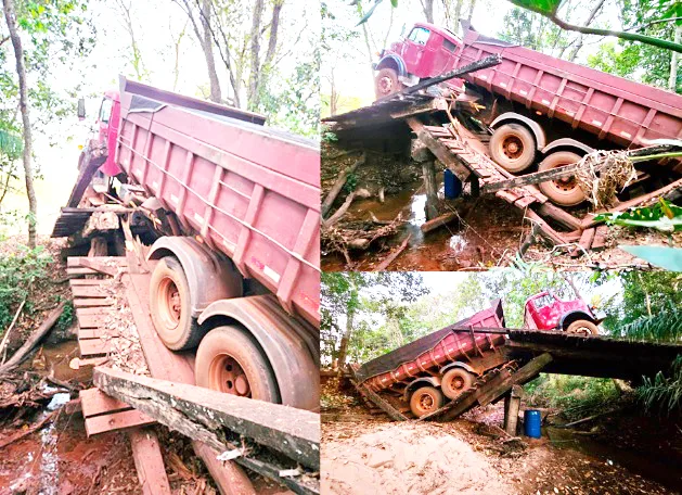 Das pontes colapsadas no município de Paranaíba pela falta de manutenção, nenhuma foi recuperada até o momento -