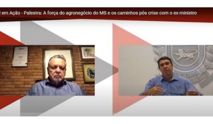 Secretário de Estado de Governo e Gestão Estratégica do Estado de Mato Grosso do Sul, Eduardo Riedel, foi um dos convidados para o debate com o ex-ministro - Reprodução