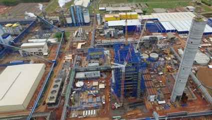 Obras de expansão da fábrica de celulose da Fibria, em Três Lagoas, chegaram a 71% da parte física executada - Divulgação