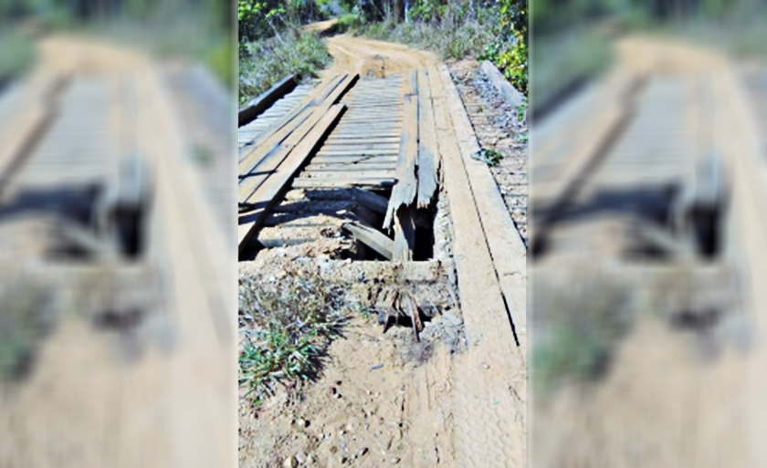 Ponte sobre o Córrego César na Fazenda Betel, Antiga Seiva - Divulgação/Assessoria