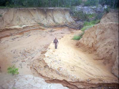 Área atingida pela erosão - Área atingida pela erosão -