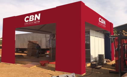 Croqui de como será o estande da CBN no Espaço Terra Nova, a partir desta segunda; rádio fará transmissões ao vivo do recinto - Arquivo/JPNEWS