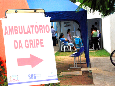 Ambutório da Gripe montado pelo município agilizou atendimento aos pacientes com sintomas da doença -