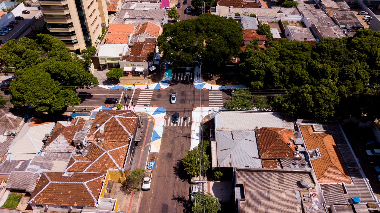 Vista aérea da rua José ntônio, em Campo Grande. - Divulgação