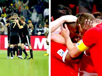 Alemães (esq.) e Ingleses travam grande duelo neste domingo na África -