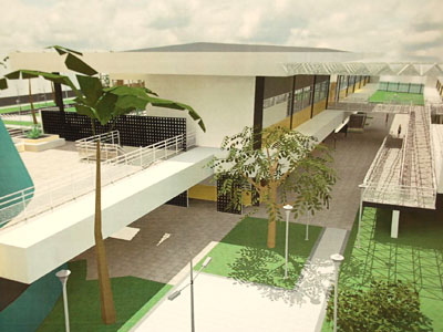 Perspectiva do projeto da Escola Técnica Federal -