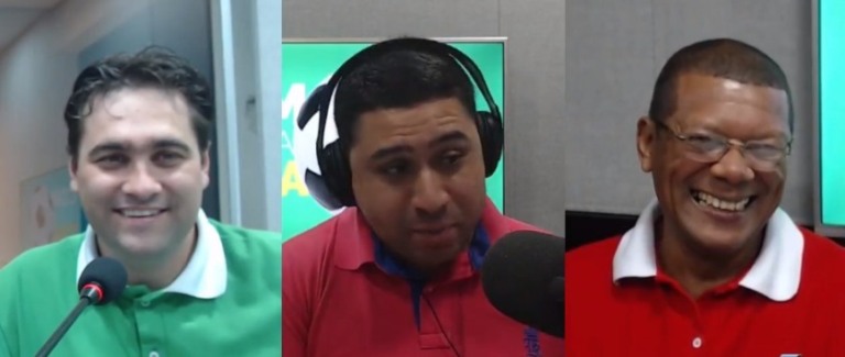 Marcelo Marcos, Albert Silva e Nenê Veloso comandam o programa - Reprodução/Facebook