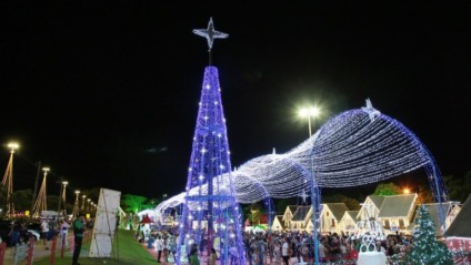 Casa do Papai Noel nos altos da Afonso Pena durante as comemorações do ano passado - Reprodução/PMCG