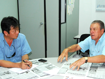 Marcio Hirade, representante do Sinpetro, e o empresário Rubens Miranda Mello -