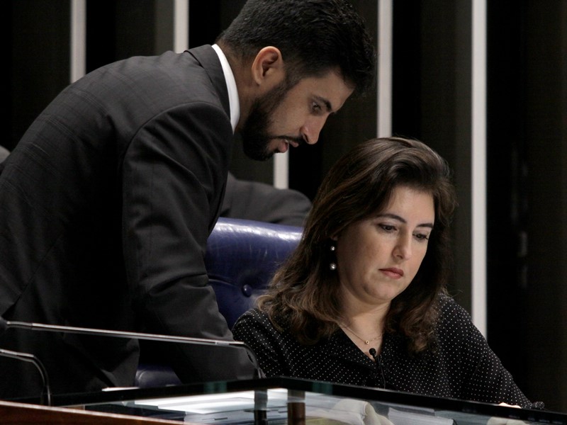 A senadora em seu discurso na tribuna do Senado cobrou a retomada das obras da UFN III - Divulgação