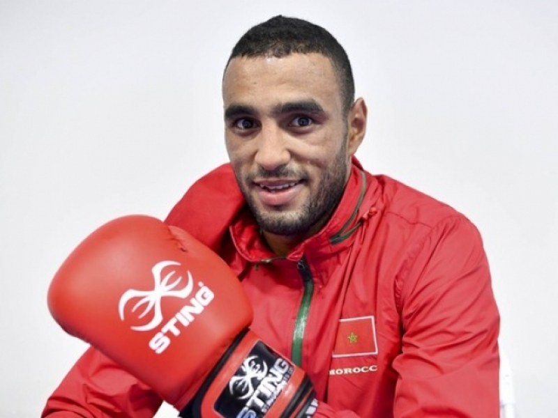  O boxeador Hassan Saada posa após treino no Riocentro, em foto de segunda-feira (1º)  - Yuri Cortez/AFP