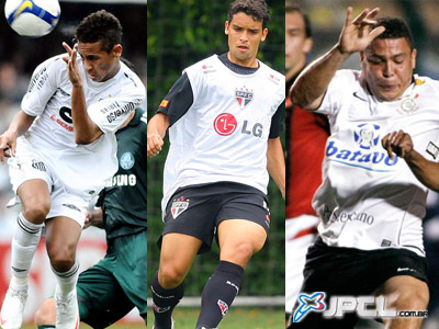Santos de Neymar (esq.) pega o Sport, o São Paulo de Jean (centro) enfrenta o Coritiba e o Corinthians, joga contra o Fluminense -