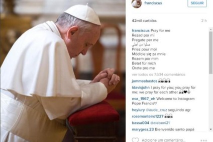 Papa Francisco estreia conta na rede social Instagram - Reprodução Instagram