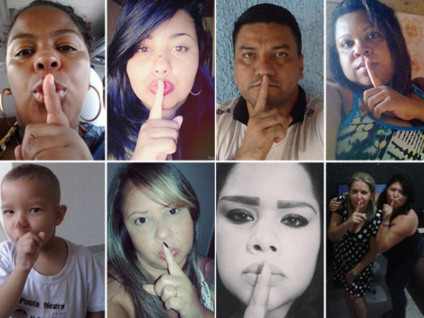 Internautas publicaram fotos fazendo gesto de 'psiu' contra o preconceito nas redes sociais - Facebook/Reprodução