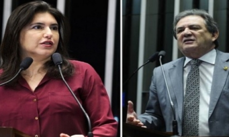 Senadores Simone Tebet e Waldemir Moka - Reprodução/Internet Senadores Simone Tebet e Waldemir Moka - Reprodução/Internet