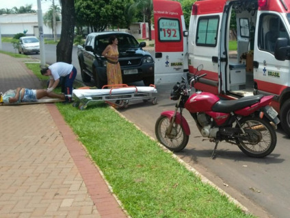Vítima apresentou possível fratura na perna direita após a queda - Claúdio Junior 