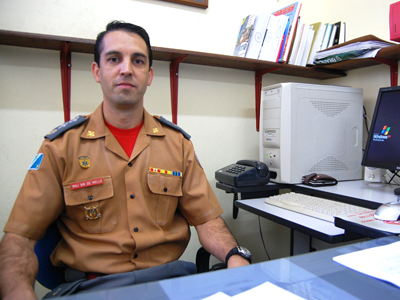 O comandante da corporação, major Luiz Antônio de Mello -