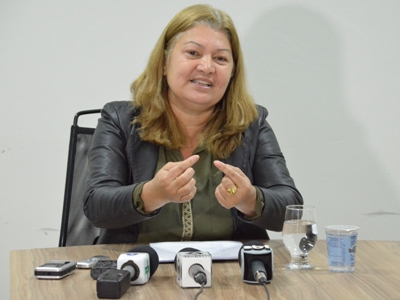 Marisa Rocha (PSB), durante a coletiva -