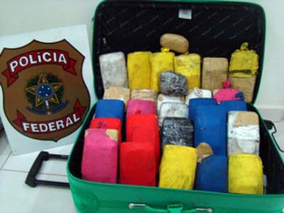 A droga estava em uma mala de viagem -