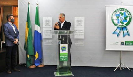 Reinaldo durante o XV Prêmio Sul-Mato-Grossense de Inovação na Gestão Pública - Chico Ribeiro/Portal do MS