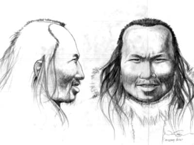 Possível  "retrato" de Inuk, desenhado com base nas informações genéticas -
