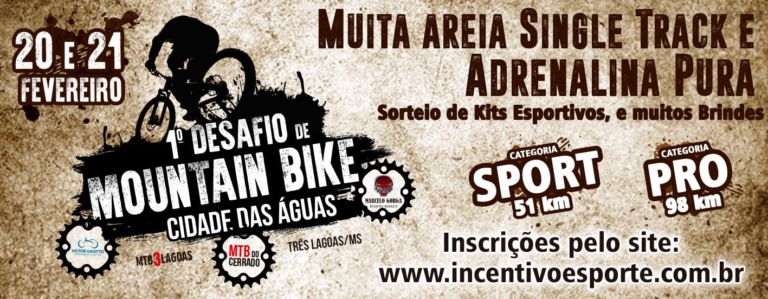 As inscrições vão até dia 15, no endereço eletrônico incentivoesporte.com.br