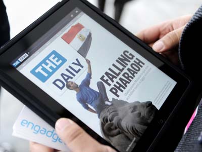 Capa do The Daily, primeiro jornal digital diário do mundo feito para o iPad, que foi lançado nesta quarta-feira (2) -