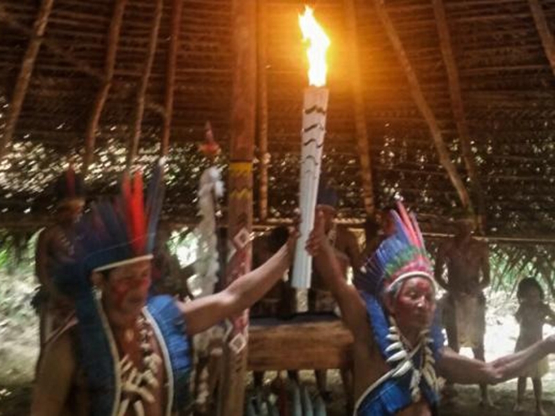 Comunidades tradicionais no Amazonas recebem a Tocha Olímpica - Bianca Paiva/Agência Brasil Comunidades tradicionais no Amazonas recebem a Tocha Olímpica - Bianca Paiva/Agência Brasil