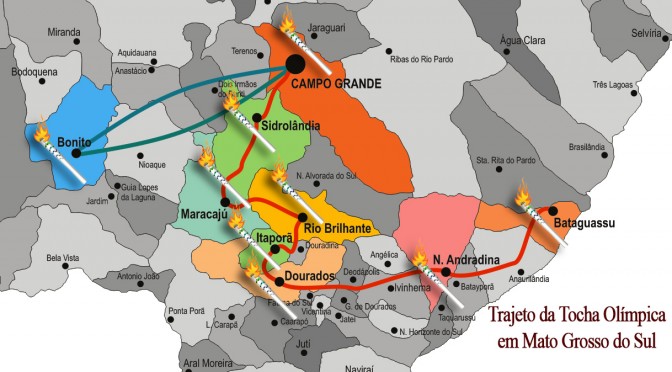 Tocha Olímpica passa por nove cidades do Mato Grosso do Sul - Divulgação 