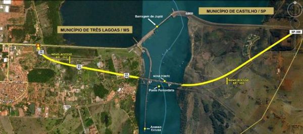 Ponte rodoviária vai interligar municípios de Três Lagoas ao de Castilho -