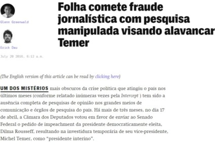 Datafolha admite que houve imprecisão em pesquisa sobre Temer