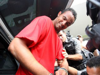 O goleiro Bruno está preso em Minas Gerais -