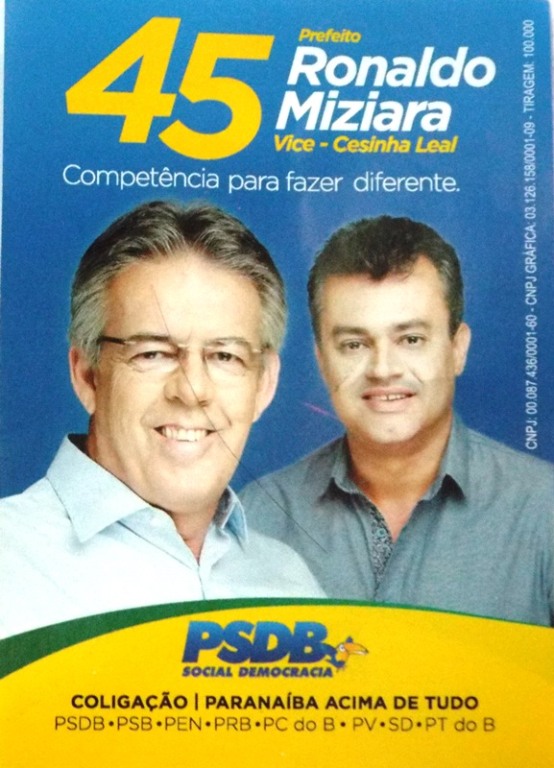 100 mil exemplares foram impressos sem inclusão do PR como partido coligado - Roberto Chamorro