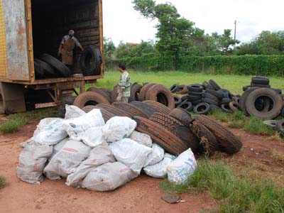 Desde sua inauguração, em novembro de 2007, o Ecoponto já retirou do meio ambiente mais de 900 toneladas de pneus inservíveis -