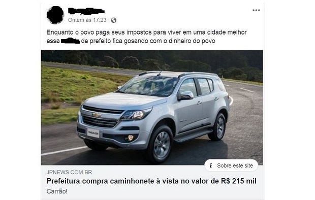 Chevrolet SUV TrailBlazer custou aos cofres públicos o valor de R$ 215.997,50 - Reprodução/Internet
